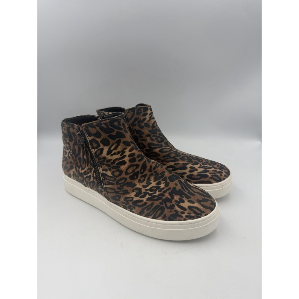 Naturalizer Women's 8 M Leopard Print High Top Zip Sneakers Platform Shoes